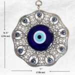 Turkish Glass Blue Evil Eye Wall Hanging Ornament - Metal Home Decor - Turkish A... - Image 3