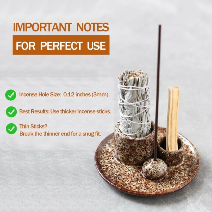 Palo Santo Sticks Holder, Multi-Purpose Handmade Ceramic Incense Burner for Palo... - Image 5