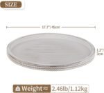 Hanobe Large Round Decorative Tray: White Coffee Table Centerpiece Beaded Trays ... - Image 6