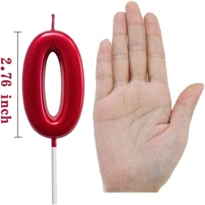 Red Birthday Number Candles (Number 0) - Image 3
