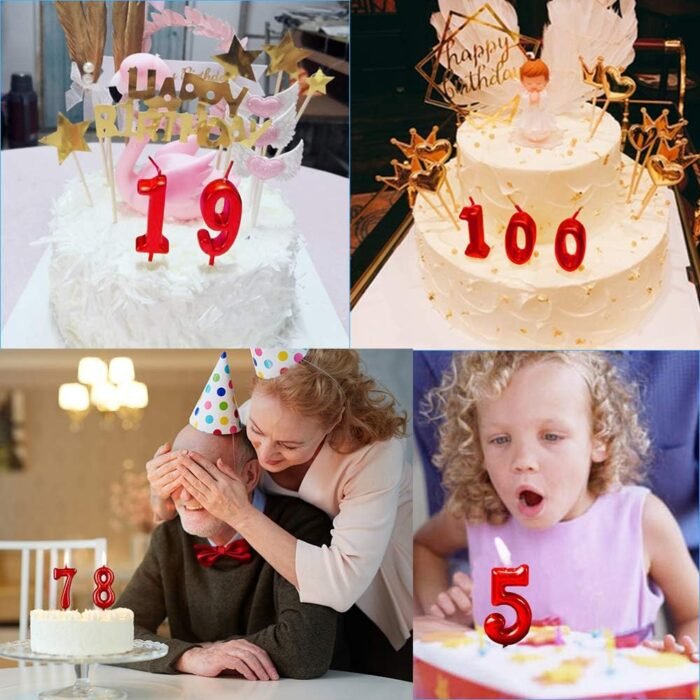 Red Birthday Number Candles (Number 0) - Image 6