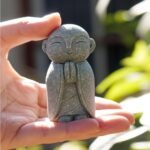 OwMell Japanese Jizo Monk Statue Praying, Buddha Jizo Statue Figurine Memorial S... - Image 3