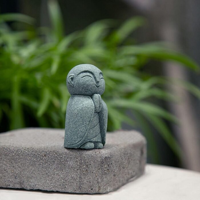 OwMell Japanese Jizo Monk Statue Praying, Buddha Jizo Statue Figurine Memorial S... - Image 4