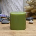 Pillar Candle, 3 by 3-Inch, Sage Green - Image 3