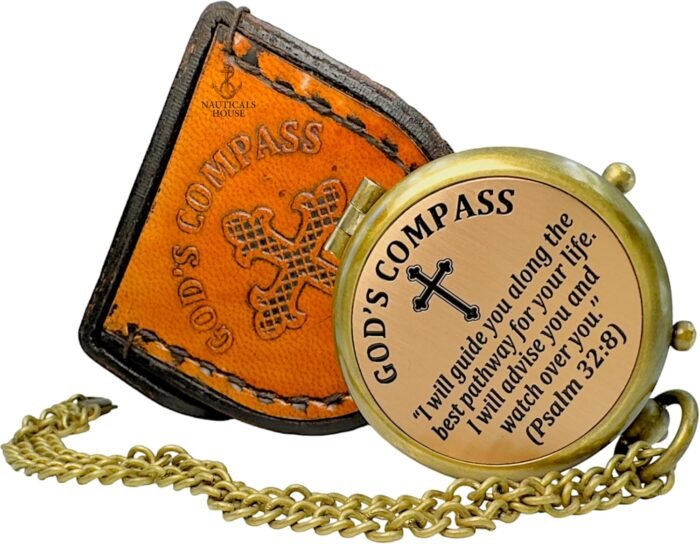 Bible Verse Brass Compass – “I Will Guide You and Watch Over You” (Psalm 32:8) |... - Image 8