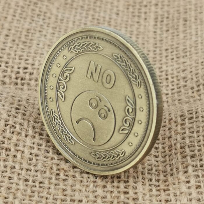 YES NO Flipping Challenge Coin, Decision Maker Divination Tool - Bronze - Image 5