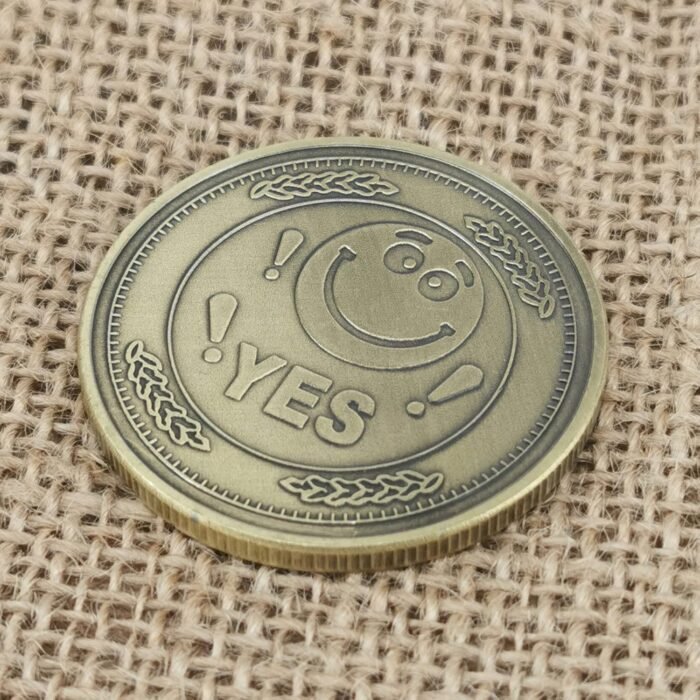 YES NO Flipping Challenge Coin, Decision Maker Divination Tool - Bronze - Image 6