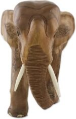 NOVICA Artisan Handmade Teak Wood Sculpture of Rightfacing Elephant from Thailan... - Image 3