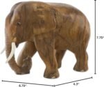 NOVICA Artisan Handmade Teak Wood Sculpture of Rightfacing Elephant from Thailan... - Image 6