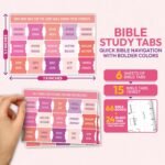 Pink Bible Tabs, 90 Large Print Bible Index Tabs for Study Bible, Laminated Easy... - Image 3