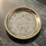 Brass Puja Plate Nakshi Flower Designed Karwachauth Diwali Indian Festival Hindu... - Image 3