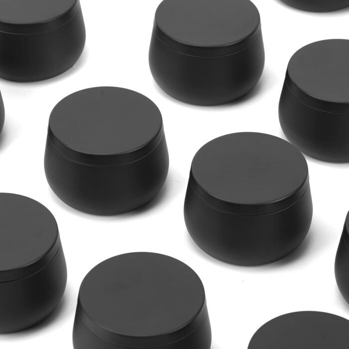 8oz Candle tins with lids,Black Candle Jars,Bulk Candle tins for Making Candles,... - Image 3
