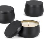 8oz Candle tins with lids,Black Candle Jars,Bulk Candle tins for Making Candles,... - Image 4