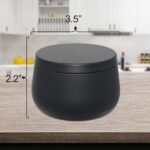 8oz Candle tins with lids,Black Candle Jars,Bulk Candle tins for Making Candles,... - Image 5