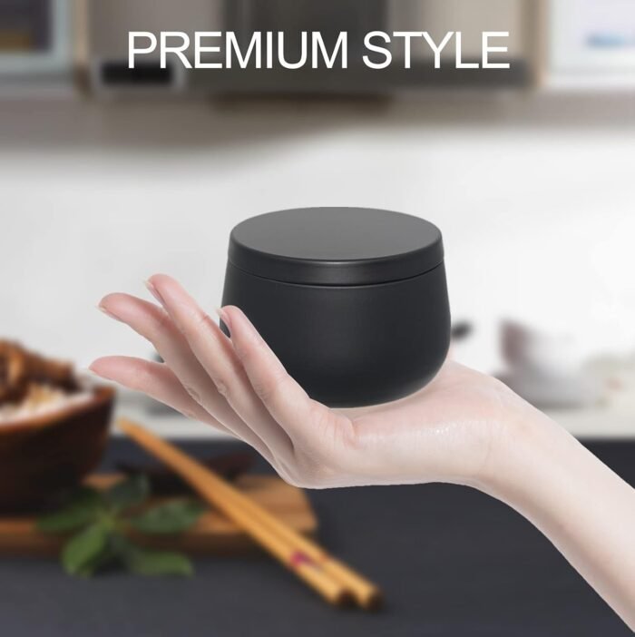 8oz Candle tins with lids,Black Candle Jars,Bulk Candle tins for Making Candles,... - Image 8