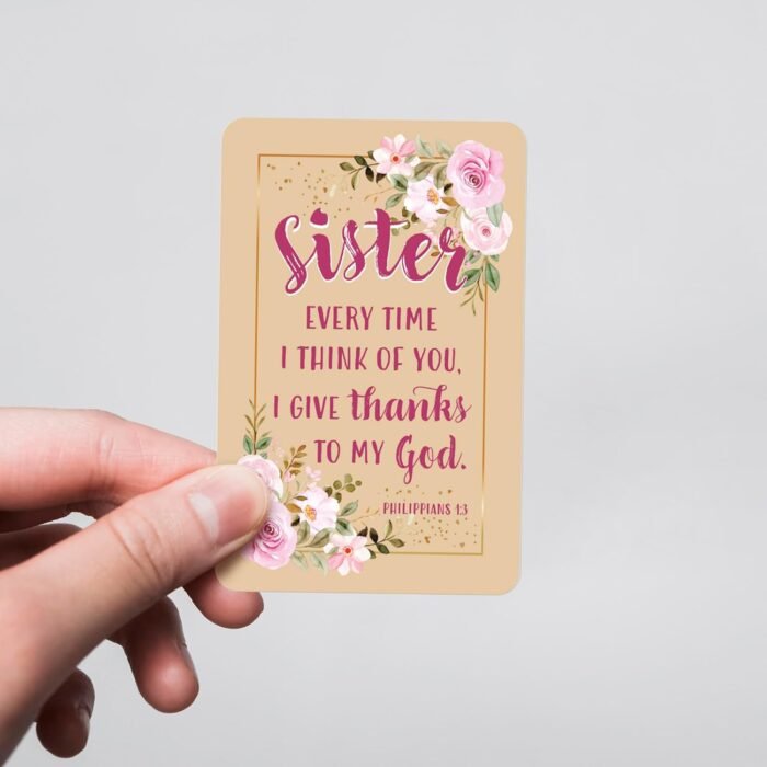 Wallet Scripture Cards - Sister, Phil 1:3 - Pack of 12 Inspirational Christian C... - Image 3