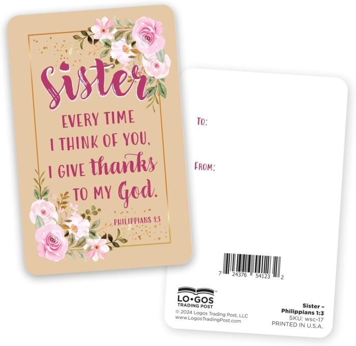 Wallet Scripture Cards - Sister, Phil 1:3 - Pack of 12 Inspirational Christian C... - Image 4
