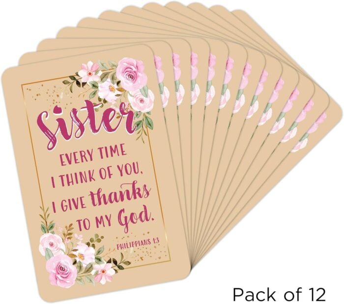 Wallet Scripture Cards - Sister, Phil 1:3 - Pack of 12 Inspirational Christian C... - Image 6