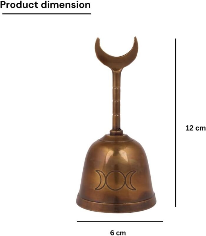 Half Moon with Triple Moon Symbol Altar Bell for Wicca, Pagan, Altars, Meditatio... - Image 3