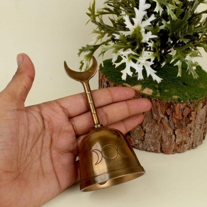 Half Moon with Triple Moon Symbol Altar Bell for Wicca, Pagan, Altars, Meditatio... - Image 4