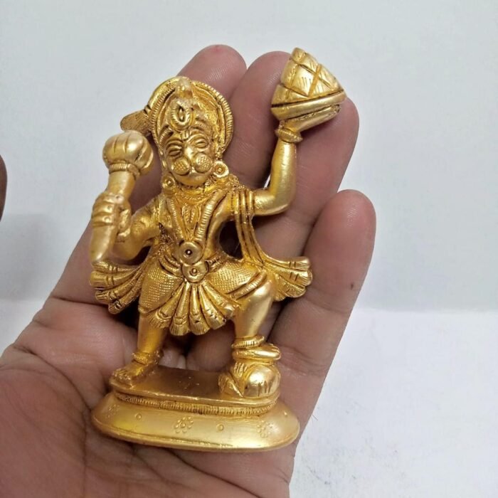 Brass Hanuman Statue Sculpture Murti Idol - Brass Lord Bajrangbali Decorative Wo... - Image 9