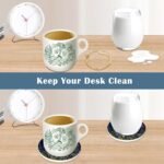 Coasters for Drinks, Set of 4 Absorbent Ceramic Coasters, Wild Flowers Herbs Bot... - Image 4
