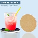 Coasters for Drinks, Set of 4 Absorbent Ceramic Coasters, Wild Flowers Herbs Bot... - Image 5
