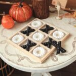 NIKKY HOME Tic Tac Toe Game Coffee Table Decor, 10.6 Inch Rustic Wooden Board, B... - Image 3
