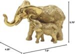 Overstock Q-Max 7.5" W Gold Thai Elephant with Baby Statue Feng Shui Decoration ... - Image 3