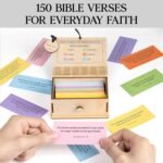 150 Emotion Bible Verse Cards in Wooden Box Handmade, Scripture Prayer Cards for... - Image 3