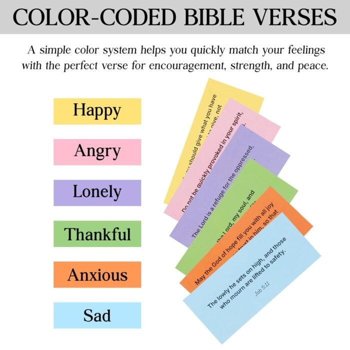 150 Emotion Bible Verse Cards in Wooden Box Handmade, Scripture Prayer Cards for... - Image 4