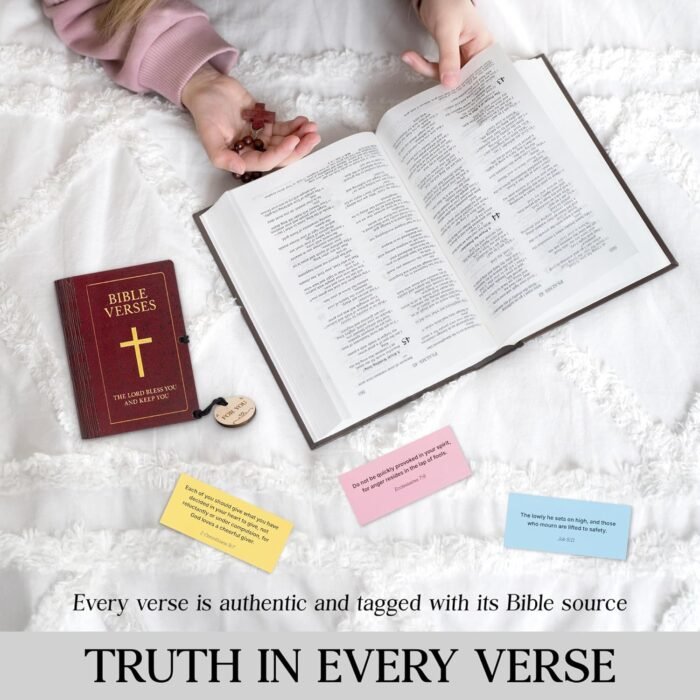 150 Emotion Bible Verse Cards in Wooden Box Handmade, Scripture Prayer Cards for... - Image 5