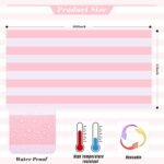 Kesfey 3 Packs Pink and White Vertical Striped Tablecloth 54 x 108 Inch Pink Str... - Image 3