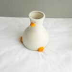Handcrafted Ceramic Duck Vase - White Modern Flower Vase with Unique Duck Design... - Image 3