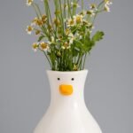 Handcrafted Ceramic Duck Vase - White Modern Flower Vase with Unique Duck Design... - Image 5