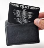 JTM VINTAGE Pilot Prayer Card - God and the Winds Engraved Metal Wallet card 2 s... - Image 3