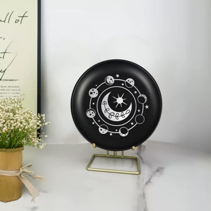 5.5inch Small Ring Jewelry Dish, Metal Trinket Ring Tray, Moon Phase Printed Hol... - Image 6