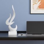 Dosker White Flame Sculptures Home Decor, Abstract Statues Shelf Decor, Table De... - Image 6