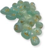 Gemstone Aquva Onyx Rune Set with Velvet Bag - Image 5