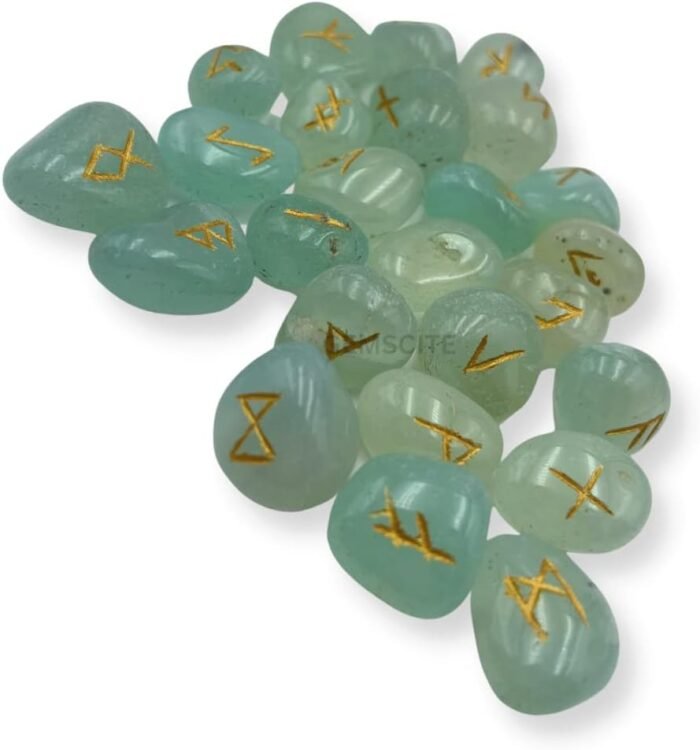Gemstone Aquva Onyx Rune Set with Velvet Bag - Image 7