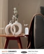 7.2″Hx8.9″H Donut Shape Decorative Vase Set of 2, Ceramic, Modern Minimalism Sty... - Image 3