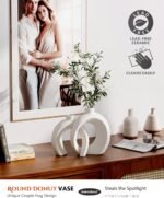 7.2″Hx8.9″H Donut Shape Decorative Vase Set of 2, Ceramic, Modern Minimalism Sty... - Image 4