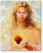 Jesus Canvas Wall Art Decor Framed Painting - 8X10 inch Sacred Heart of Jesus Ca... - Image 3