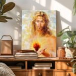 Jesus Canvas Wall Art Decor Framed Painting - 8X10 inch Sacred Heart of Jesus Ca... - Image 4