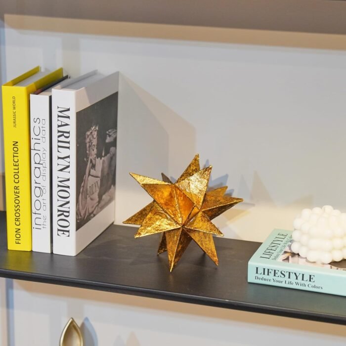 Braxio Modern Style Indoor Home Decor - Resin Gold Multi-Angle Stars Abstract Ge... - Image 5