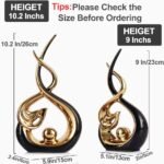 QIANLING Home Decor Modern Abstract Art Ceramic Statue - Black and Gld Ceramic S... - Image 3