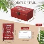 Prayer Box with 100 Pcs Cards 1 Wooden Signature Sign 5 Pens Wooden Distressed B... - Image 3