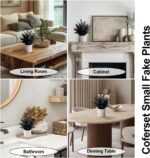 2 Pack Black Fake Eucalyptus Small Fake Plants Potted Artificial Plants for Hall... - Image 5