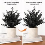 2 Pack Black Fake Eucalyptus Small Fake Plants Potted Artificial Plants for Hall... - Image 6
