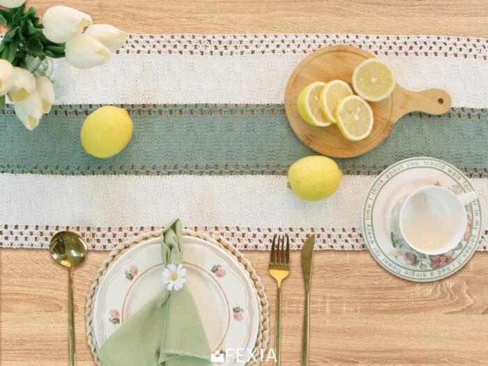 FEXIA Sage Green Table Runner 72 Inches Long with Tassels Boho Macrame Farmhouse... - Image 7